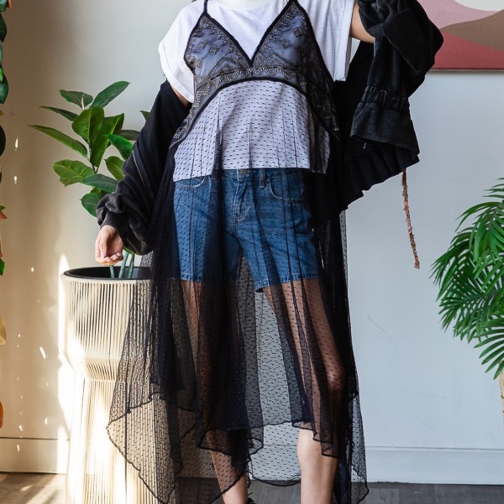 NWOT Oli & Hali Tee Shirt with a Sheer overlay